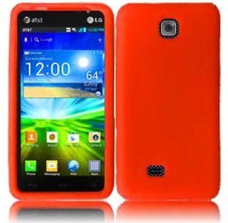 VMG For LG Escape P870 AT&T Version Cell Phone Soft Gel Silicone Skin Case Cover   Orange Cell Phones & Accessories