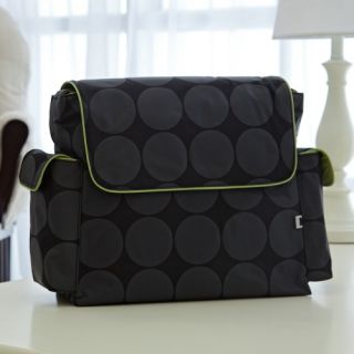 OiOi Messenger Diaper Bag   Lime Dot   Designer Diaper Bags