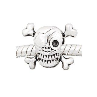 "Pirate Skull" European Style Charm Bead. Compatible With Troll, Zable, Baigi, Chamilia, And Many More Charm Bracelets.