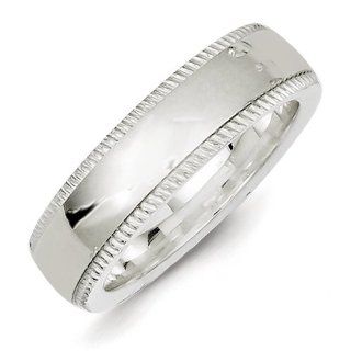 IceCarats Designer Jewelry Sterling Silver 6Mm Milgrain Comfort Fit Band Jewelry