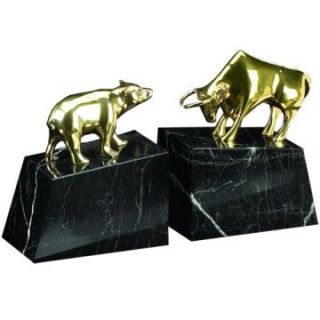 Gold Bull and Bear Bookends   Bookends