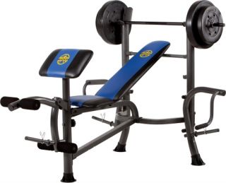 Marcy 80 lb. Vinyl Weight Set Bench Combo with Butterfly   Bench Presses