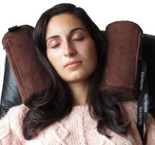 SkySiesta   The Airplane Pillow That Really Works (Brown)   Travel Pillows For Airplanes