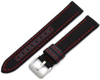 Hadley Roma Men's MSM848RQ 180 18 mm Black Genuine 'Kevlar' with Red Stitching Watch Strap Watches