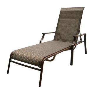 Hospitality Rattan Chub Cay Patio Sling Chaise Lounge   Dark Bronze   Outdoor Chaise Lounges