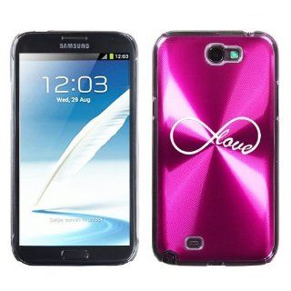 Samsung Galaxy Note 2 II N7100 Hot Pink 2F1089 Aluminum Plated Hard Case Infinity Infinite Love Cell Phones & Accessories