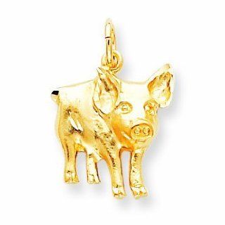 10K Gold PIG CHARM Pendants Jewelry