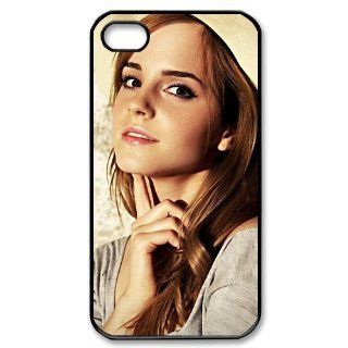 Custom The Elegant "Emma Watson" Printed Hard Protective Black Case Cover for Apple iPhone 4,4s DPC 2013 16494 Cell Phones & Accessories