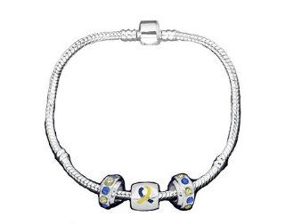 Pandora Style Down Syndrome Awareness Silver Charm Bracelet Snake Charm Bracelets Jewelry