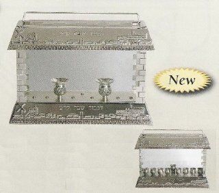 Silverplated Traditional Menorah and Shabbath Candle Holder  Candle Holder Sets  