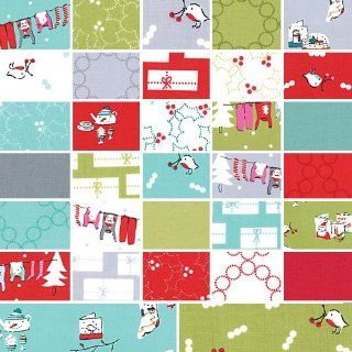 Aneela Hoey CHERRY CHRISTMAS 5" Charm Pack Fabric Quilting Squares Moda 18530PP