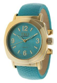 TKO ORLOGI Women's TK625TQ Turquoise Crocodile Leather Cuff Watch Watches