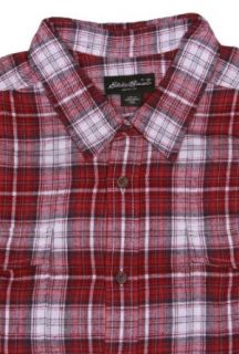 Eddie Bauer Men's Long Sleeve Button Down Flannel Shirt (2XL, Red/White) at  Mens Clothing store