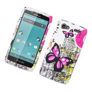 Eagle Cell PIMOTXT881R117 Stylish Hard Snap On Protective Case for Motorola Electrify 2 XT881   Retail Packaging   Pink Butterflies Cell Phones & Accessories