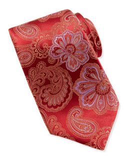 Royal Paisley Silk Jacquard Tie, Red