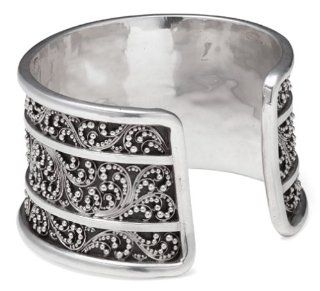 Sterling Silver Granulated Cuff Bracelet by Lois Hill Jewelry