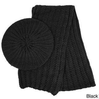 Journee Collection Knitted Scarf And Beret Set