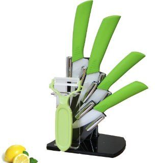 Jianxiu Hq Super Sharp Chef Fruit Ceramic Knife Set Including Size 3"+4"+5"+6" + Peeler+knife Rest Kitchen & Dining
