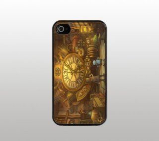 Old Fashion Clock Cartoon Hard Snap On Case for iPhone 5   Black   Cool Custom Cover   Cool Design Cell Phones & Accessories