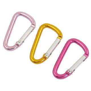 3 Pcs Aluminum Alloy Spring Load Gate Red Yellow Pink D Shape Carabiner  Sports Related Key Chains  Sports & Outdoors