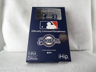 Milwaukee Brewers MLB Earphones Includes Small Med and Large In Ear Fittings 