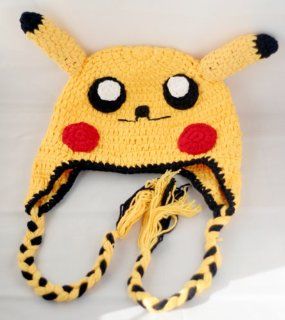 Crochet Baby Pikachu Pokeman Hat in yellow color 3 12 months   made with NEW Milk protein cotton yarn   ready to ship  Other Products  