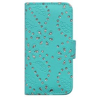 Bfun Light Blue Deluxe Bling Card Slot Wallet Leather Cover Case for iPhone 5 5G AT&T Verizon Sprint Cell Phones & Accessories