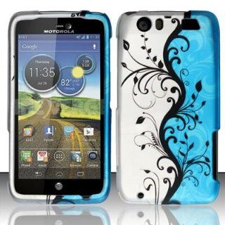 Cell Phone Case Cover Skin for Motorola MB886 Atrix 3 HD (Blue Vines)   AT&T Cell Phones & Accessories