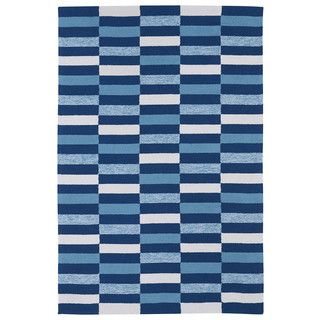 Indoor/ Outdoor Luau Blue Stripes Rug (2 X 3)