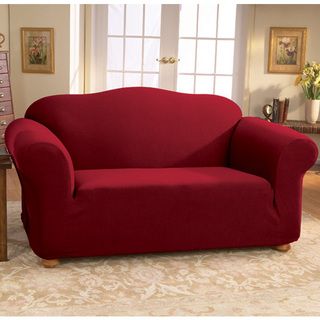 Sure Fit Stretch Wine Honeycomb Loveseat Slipcover