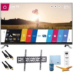 LG 55 1080p 120Hz Direct LED Smart HDTV Plus Tilt Mount & Hook Up Bundle 55LB63
