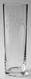 Sasaki Bamboo Smooth Bulbous Stem Tom Collins Glass   Clear, Gray Cut Bamboo Des