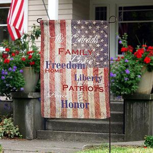 Patriotic Family Personalized Garden Flag