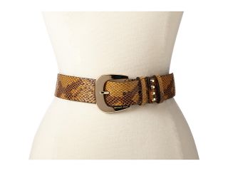 MICHAEL Michael Kors 40mm Belt In Glazed Python with/ Tortoise Astor Loop Womens Belts (Tan)