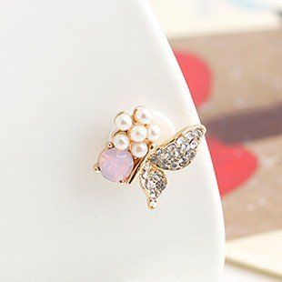 Brandbuy(TM)1 Of Bling Natural Crystal Pearl Butterfly iPhone Home Button Sticker for iPhone 4,4s,4g, iPhone 5,5s,5c, iPad, Cell Phone Charm Jewelry