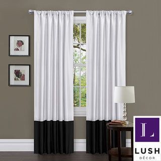Lush Decor Black/ White 84 inch Covina Curtain Panels (set Of 2)