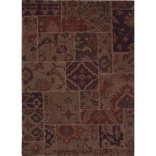 Transitional Oriental Brown Wool Tufted Rug (36 X 56)