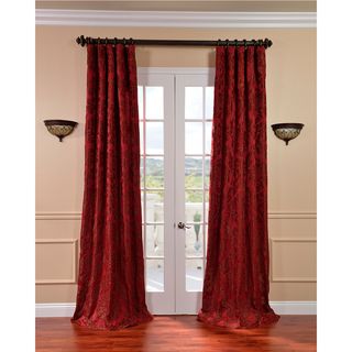 Astoria Red/ Bronze Faux Silk Jacquard Curtains