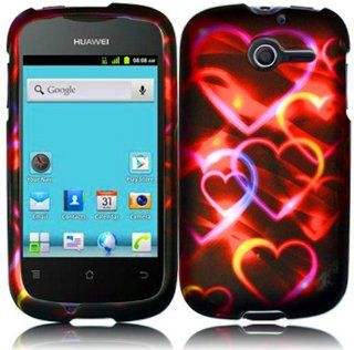 For Huawei Ascend Y M866 M866C Hard Design Cover Case Colorful Hearts Accessory Cell Phones & Accessories