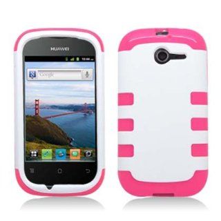 For Huawei M866 Hybrid Cover, White PC+Hot Pink Skin Cell Phones & Accessories