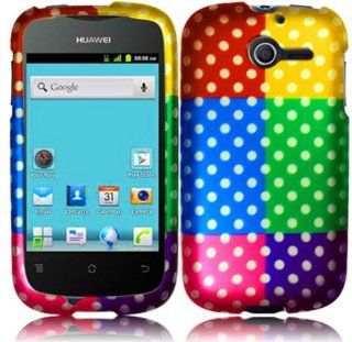For Huawei Ascend Y M866 M866C Hard Design Cover Case Colorful Polka Accessory Cell Phones & Accessories