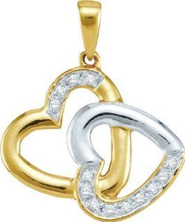 0.10 Carat (ctw) Diamond Heart Pendant set in 10k Yellow Gold PR01 2408 Jewelry