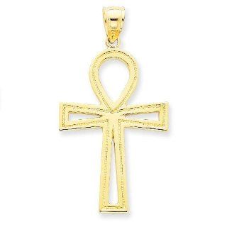 14k Gold Ankh Cross Pendant Jewelry
