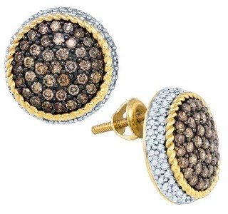 10KT Yellow Gold 1.30 CTW Diamond Fashion Earring Dangle Earrings Jewelry