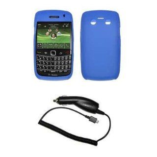 Premium Light Blue Soft Silicone Gel Skin Cover Case + Rapid Car Charger for BlackBerry Onyx 9700 Cell Phones & Accessories