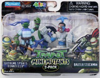 TMNT Mini Mutants 2 pk   Extreme Sports Donatello & Baxter Stockman Figure Set Toys & Games