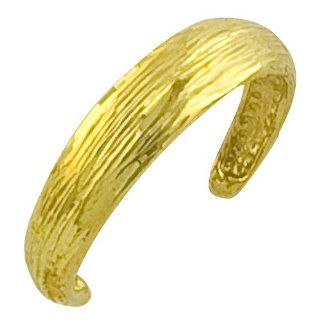 14 Karat Yellow Gold Diamond Cut Toe Ring Jewelry