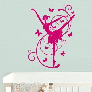 Wall Decal Vinyl Sticker Decor Art Bedroom Design Mural Nursery Kids Baby Ballet Ballerina Dancer Butterfly (Z730)  
