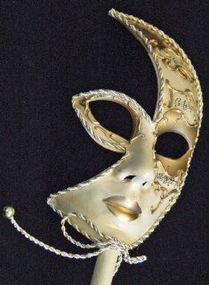 Venetian Mask Half Face Mardi Gras MEDICI IVORY GOLD 