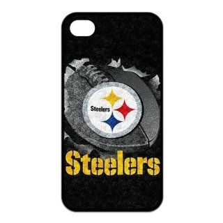 Fashion Popular NFL Pittsburgh Steelers Team Logo Durable Rubber Iphone 4 4s Case Cell Phones & Accessories